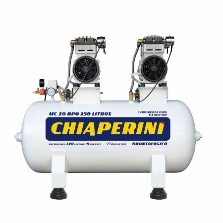 Motocompressor odontológico 20 pcm 150 litros sem óleo - Chiaperini MC 20 BPO RV 150 L