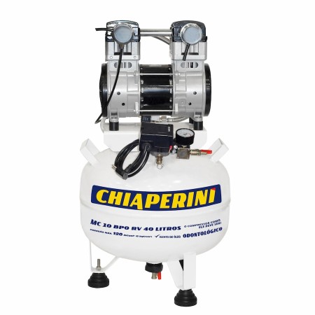 Motocompressor odontológico 10 pcm 40 litros sem óleo - Chiaperini MC 10 BPO RV 40 L